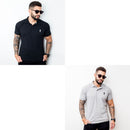 Kit com 2 camisas Polo - Preto e Cinza Claro