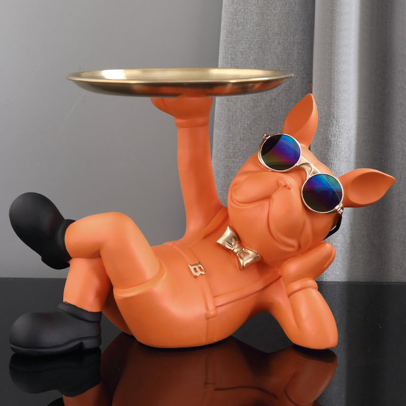 Estátua Bulldog Mordomo | Bandeja