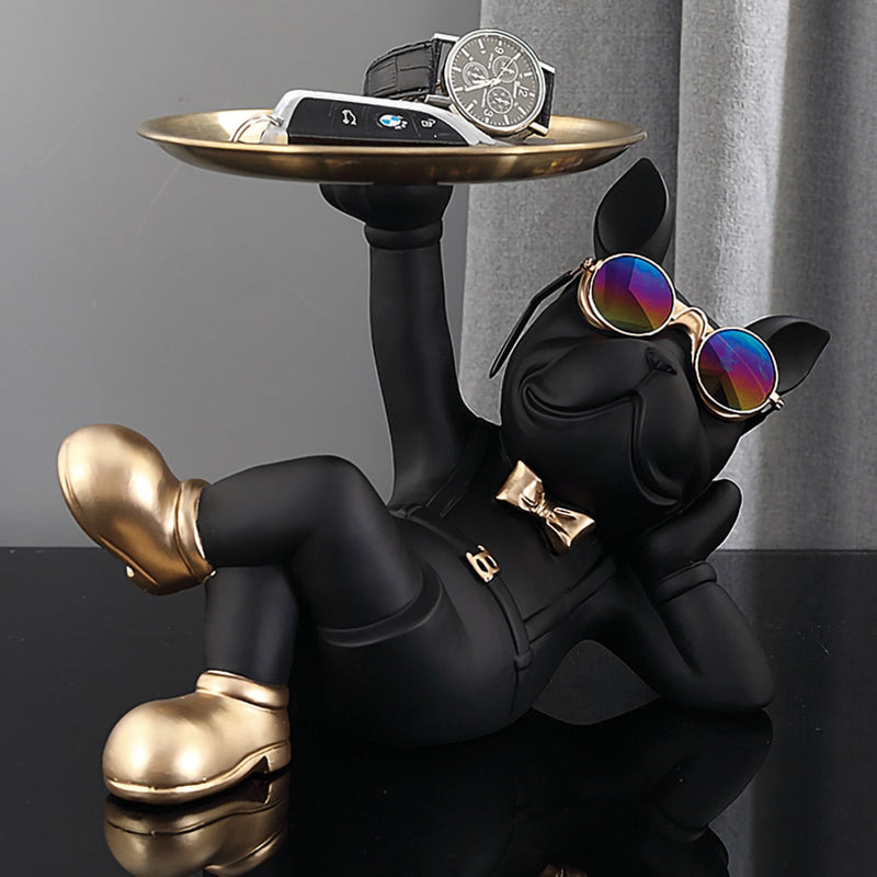 Estátua Bulldog Mordomo | Bandeja
