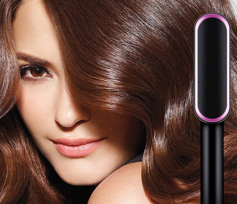 Anion Hair Escova Alisadora 3 em 1® - Alisa, Seca e Hidrata com luzes de Íons - Online USA Shops
