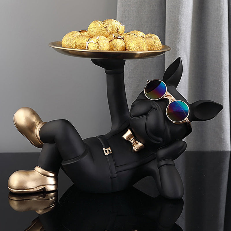 Estátua Bulldog Mordomo | Bandeja