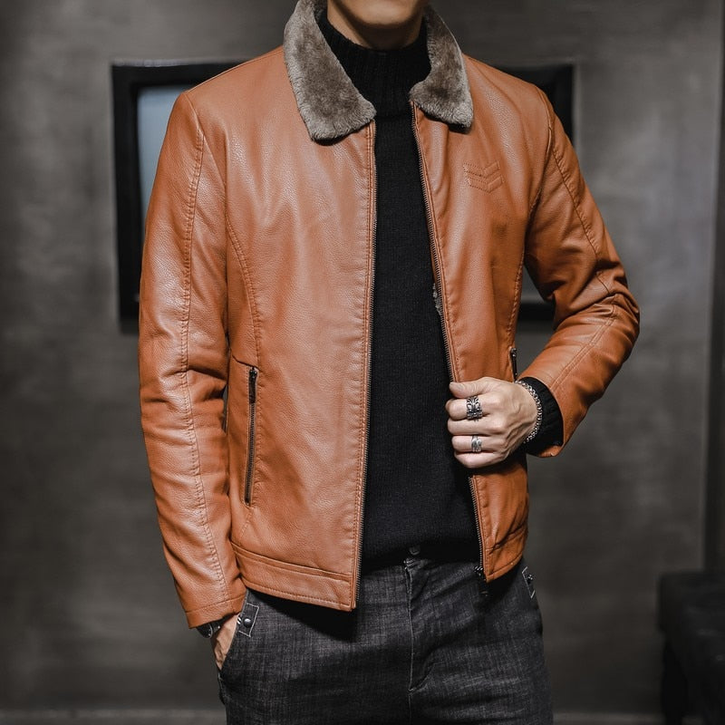 Jaqueta Leather Slim
