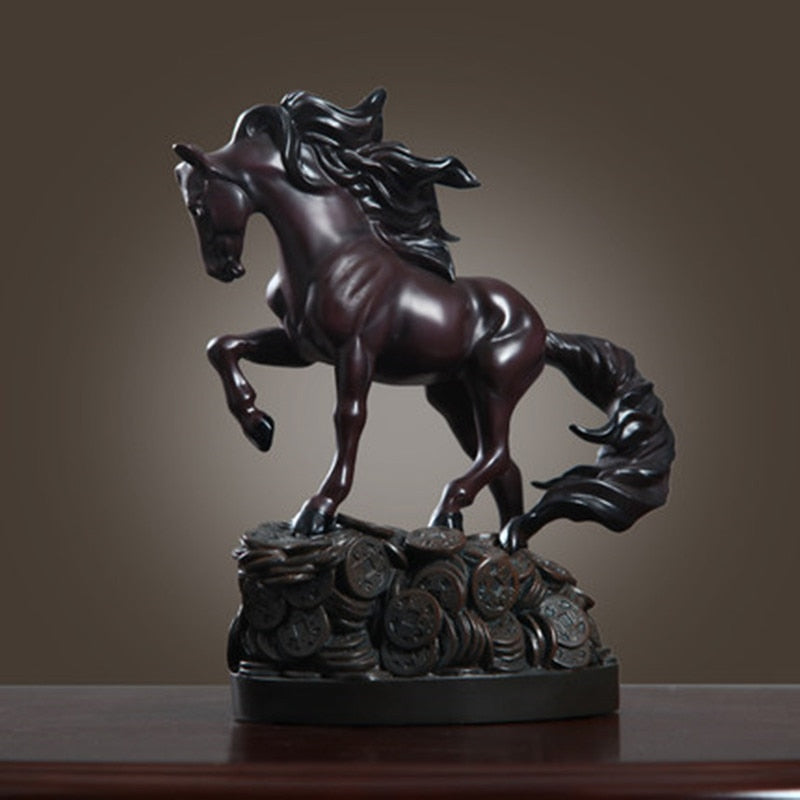 Escultura de Cavalo Nórdico da Sorte