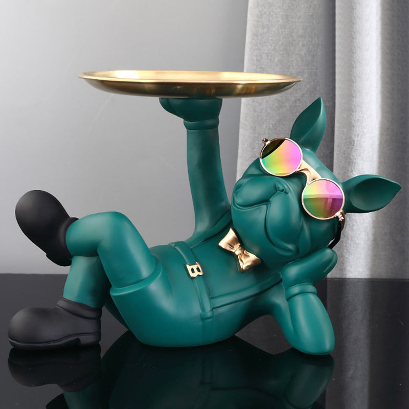 Estátua Bulldog Mordomo | Bandeja