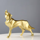 Escultura de Lobo Geométrico