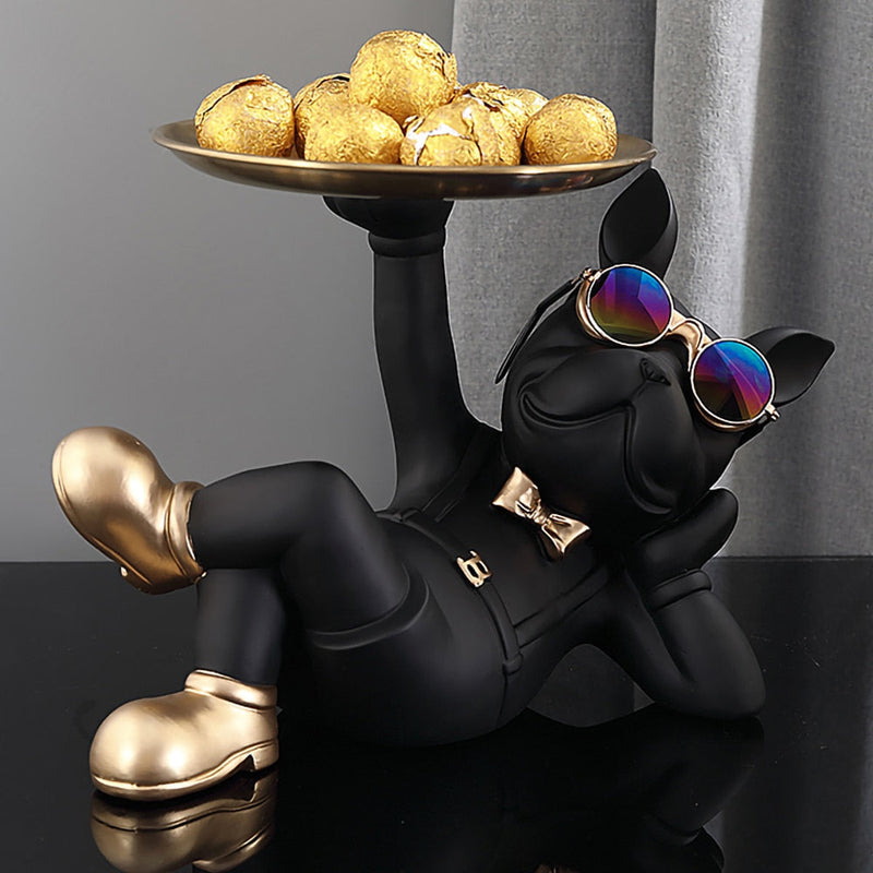 Estátua Bulldog Mordomo | Bandeja
