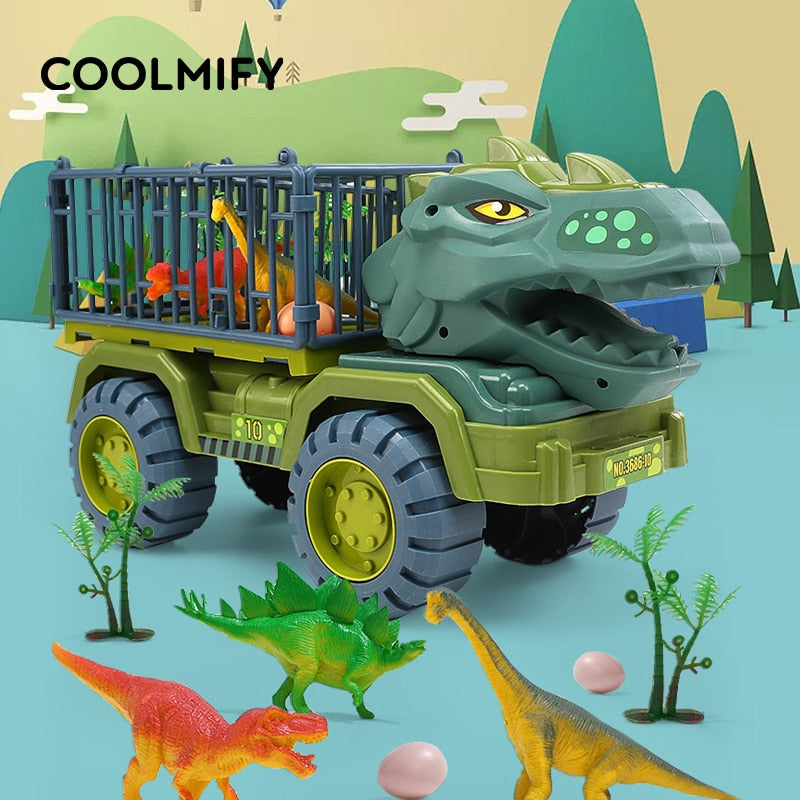 Carrinho Dinossauro Rex + Brinde (12 dinossauros)